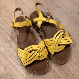 Kids Yellow Woven Slingback Sandals La Redoute (French Brand) size 13